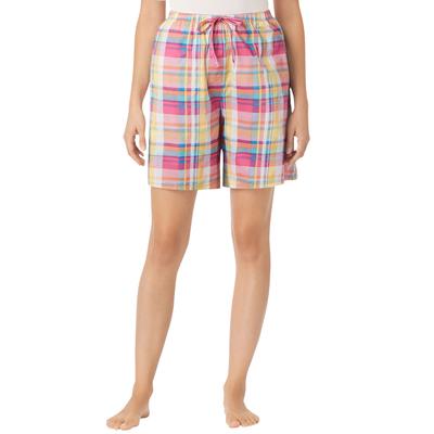 Plus Size Women's Woven Sleep Short by Dreams & Co. in Sweet Berry Plaid (Size 5X)