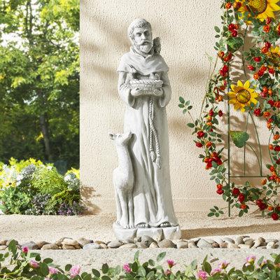 Freeport Park® Isenhour St. Francis Garden Statue, Fiberglass in White | 36.25 H x 12.5 W x 11.75 D in | Wayfair 91F32963179B4BF88B8DD1C4DB17BB75
