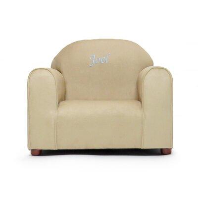 Keet Little-Furniture Personalized Club Chair Wood/Microsuede in Brown | 18 H x 24 W x 17 D in | Wayfair 103-10-Block -Red
