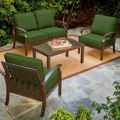 Royal Garden Oakmont 4 Piece Patio Conversation Seating Set - Green