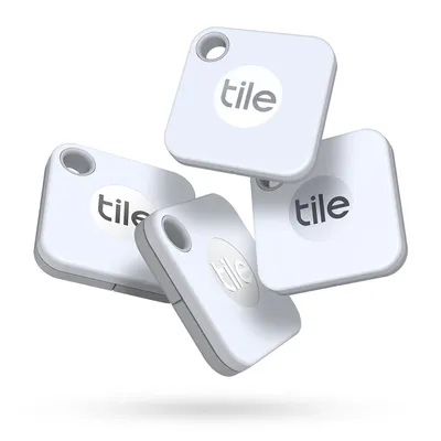 Tile Mate (2020) 4-pack --Bluetooth Tracker, Keys Finder and Item Locator for Keys, Bags and More; Water Resistant with