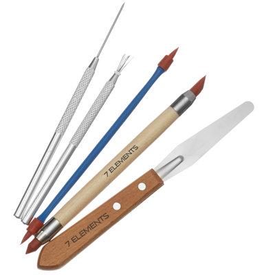 7 Elements 42-Piece Clay Pottery Tool Set, Stainless Steel | Wayfair ART-TL-142P