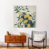 Red Barrel Studio® Painterly Lemons - Wrapped Canvas Painting Canvas in Gray/Green/Yellow | 30 H x 30 W x 1.25 D in | Wayfair