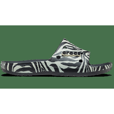 Crocs Black / Zebra Print Classic Crocs Animal Remix Slide Shoes
