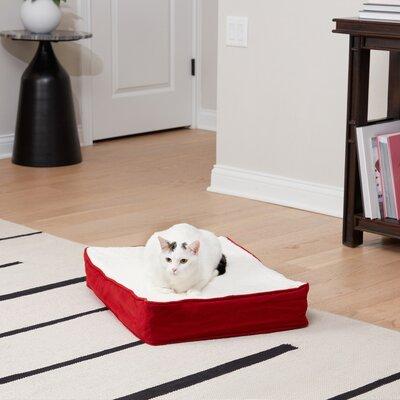 Happy Hounds Orthopedic Rectangle Cat Bed Fabric in Red/Pink | 4 H x 18 W x 24 D in | Wayfair CB700XS-CRIMSON