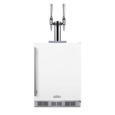 Summit Appliance Dual Tap Commercial Grade Sixth Barrel Built-In Kegerator w/ Adjustable Temperature in White | Wayfair SBC58WHBIADANCFTWIN