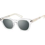 Zenni Square Rx Sunglasses Clear Plastic Full Rim Frame