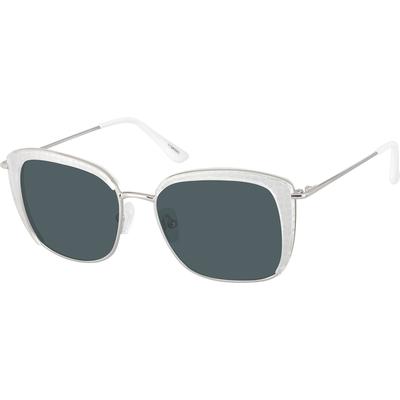 Zenni Women's Square Rx Sunglasses Frost Mixed Full Rim Frame