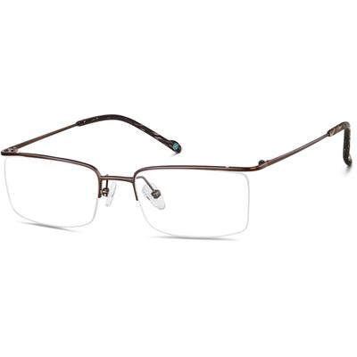 Zenni Rectangle Prescription Glasses Brown Titanium Frame
