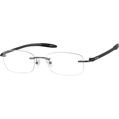 Zenni Sporty Rimless Prescription Glasses Gray Titanium Frame