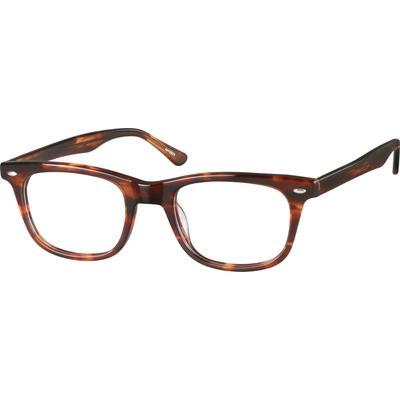 Zenni Men's Square Prescription Glasses Tortoiseshell Plastic Full Rim Frame