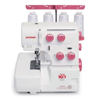 Janome Sewing Machine Pink - White & Pink 792PG Serger Sewing Machine