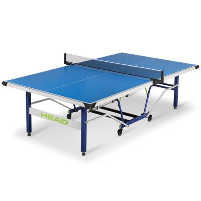 HEAD Regulation Size Foldable Indoor/Outdoor Ping Pong Table Aluminum/Steel Legs in Blue/Gray | 30 H x 60 W x 108 D in | Wayfair 1-1-33070-HDS
