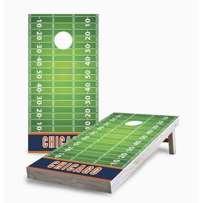 Skip's Garage Houston Football Corn Hole Board Set w  LED Lights Solid Wood in Brown Green | 12 H x 24 W x 48 D in | Wayfair SKP-CHWWC-84-1-2