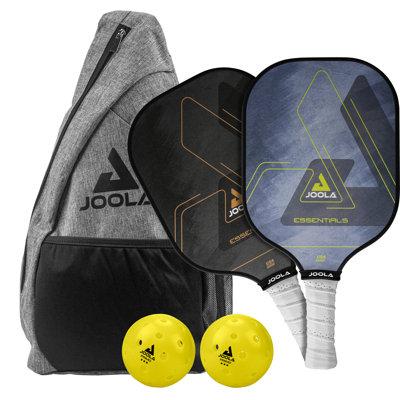 Joola USA Joola Essentials Pickleball Paddles Set w/ Reinforced Fiberglass Surface & Honeycomb Polypropylene Core in Black/Blue/Gray | Wayfair