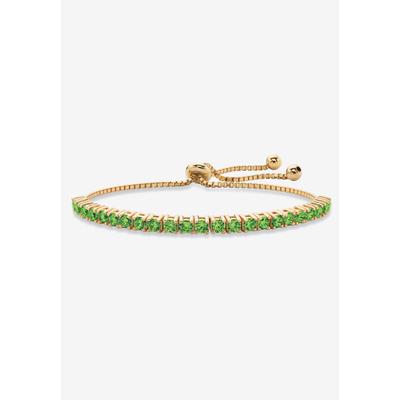 Plus Size Women's Gold-Plated Bolo Bracelet, Simulated Birthstone 9.25" Adjustable by PalmBeach Jewelry in August