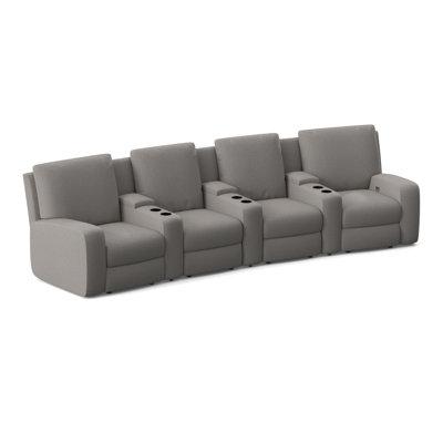 Wayfair Custom Upholstery™ Home Theater Sectional in Gray, Size 42.0 H x 156.0 W x 40.0 D in 0EE4E6AD43124F38A2E206378A502554