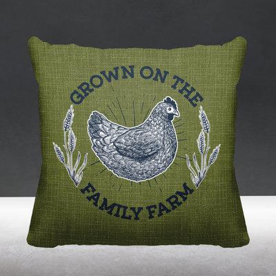 ULLI HOME Rusty Farm House Hen Indoor/Outdoor Pillow Polyester/Polyfill blend in Green | 21 H x 21 W x 5.25 D in | Wayfair Rusty_Green_20x20