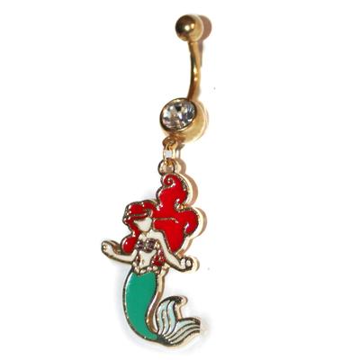 Disney Jewelry | Disney Ariel The Little Mermaid Princess Belly Ring | Color: Gold/Green | Size: Os