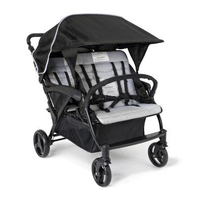 Gaggle Odyssey Quad Stroller w/ Sun Canopy, Rubber in Gray | 45.5 H x 30 W x 44 D in | Wayfair 9908732