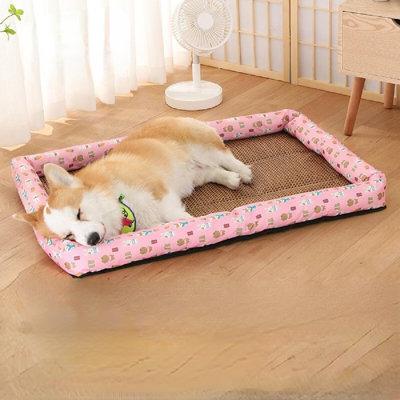 Tucker Murphy Pet™ Bistra Dog Kennel Summer Cool Kennel Dog Bed For All Seasons Pet Supplies Cotton in Pink | 3 H x 19.7 W x 15.7 D in | Wayfair