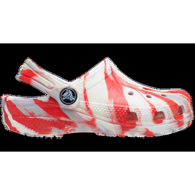 Crocs White / Flame Kids' Classic Marbled Clog Shoes