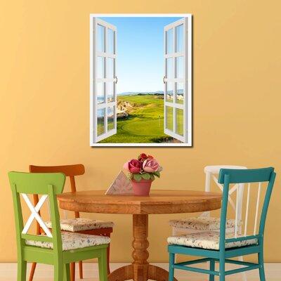 Latitude Run® Halfmoon Bay California Golf Course Picture French Window Art Canvas in White | 37 H x 28 W x 1 D in | Wayfair