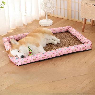 Tucker Murphy Pet™ Bistra Dog Kennel Summer Cool Kennel Dog Bed For All Seasons Pet Supplies Cotton in Pink | 3 H x 29.5 W x 21.7 D in | Wayfair