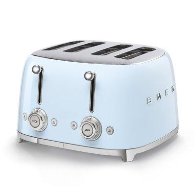 SMEG 50's Retro Style 4x4 Toaster, Stainless Steel in Blue, Size 7.8 H x 13.0 W x 12.99 D in | Wayfair TSF03PBUK