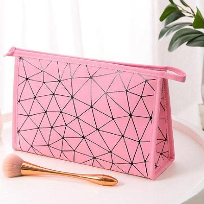 Everly Quinn Portable Makeup Bag Travel in Pink | 6.7 H x 10.63 W x 3.54 D in | Wayfair 807D7F5C16454335A0DBEC2F8750D9FB