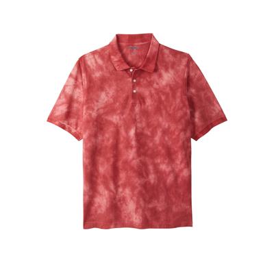 Men's Big & Tall Shrink-Less Pique Polo Shirt by KingSize in Dark Salmon Marble (Size XL)