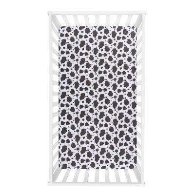 Sammy & Lou Cottage Cow Fitted Crib Sheets Polyester in Gray/Indigo | Wayfair 55590