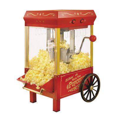 Nostalgia 2.5 oz Kettle Popcorn Machine w/ Cart, Stainless Steel in Red, Size 19.25 H x 11.5 W x 10.25 D in | Wayfair NKPWLTT25RD