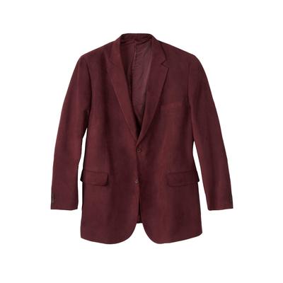 Men's Big & Tall KS Signature Microsuede Sport Coat by KS Signature in Burgundy (Size 64) Leather Jacket