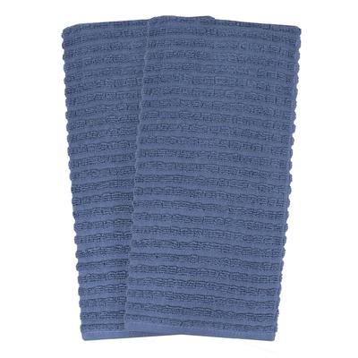 Royale 2Pk Solid Kitchen Towel by Brylane Home in Federal Blue