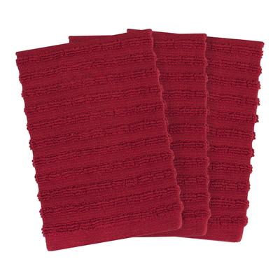 Royale 3Pk Solid Dish Cloth by Brylane Home in Paprika
