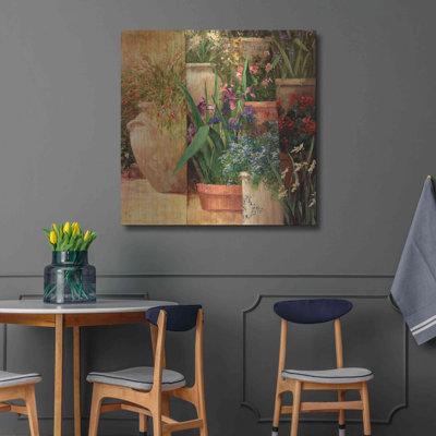 Red Barrel Studio® "Flower Pots Left" By Art Fronckowiak Metal in White | 36 H x 36 W x 0.13 D in | Wayfair 9BFB5B98D7434713A810C2DA2DC70664