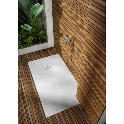 Tytanit 48" x 32" Rectangular Single Curbless Shower Base Plastic in Black Distinct Kitchen and Bath by Schaedler | 1.57 H x 32 W x 48 D in | Wayfair