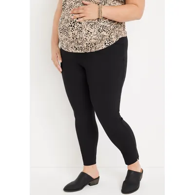 Maurices Plus Size Women's Black Over The Bump Maternity Bengaline Skinny Dress Pants Size 22W