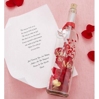 1-800-Flowers Seasonal Gift Delivery Message In A Bottle 'You & Me' New Love Scroll | Happiness Delivered To Their Door