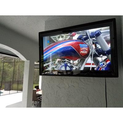 The TV Shield 44" to 50" Outdoor TV Enclosure in Black | 31.35 H x 50 W x 7 D in | Wayfair TVS4450