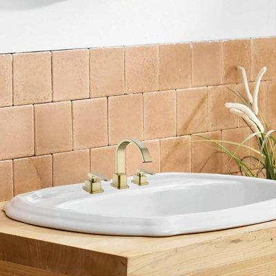 ZHILAI TENGSHUN TRADING INC Widespread Bathroom Faucet w/ Drain Assembly, Ceramic in Yellow | 4.9 H x 4 W x 4.7 D in | Wayfair YX655VQVVCAS1025E