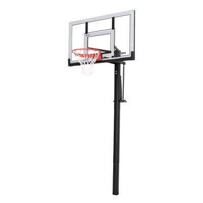 Lifetime Height Adjustable In-Ground Basketball Hoop (54" Acrylic Backboard) Steel/Acrylic in Black/Gray | 148 H x 54 W x 64 D in | Wayfair 90878