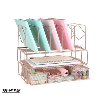 SR-HOME Office Supplies Metal Desk Organizer Metal in Pink | 12 H x 12.9 W x 9 D in | Wayfair SR-HOME099fda4