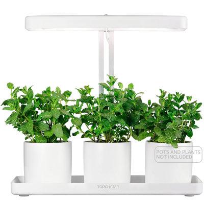 TORCHSTAR LED Full Spectrum Grow Light Sunlight Replacement for Indoor Plants Veg Flower, Auto-Timer, in White | Wayfair 61377