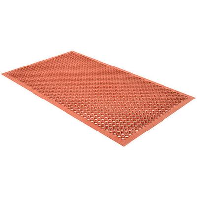 NOTRAX 562S0035RD Drainage Holes Antifatigue Mat 3 Ft W x 5 Ft L, 1/2 In