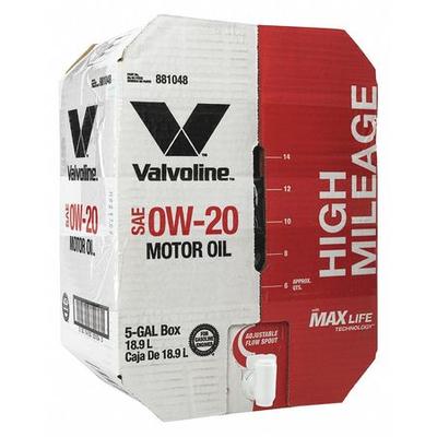 VALVOLINE 881048 Motor Oil,5 gal. Sz,0W-20 SAE Grade,Box