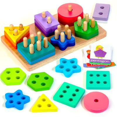 Woodmam 24 Piece Educational Sorter Puzzles Perfect Gift Early Development Toys Set, Size 9.8 H x 6.14 W x 2.52 D in | Wayfair TOY-WT20-CF