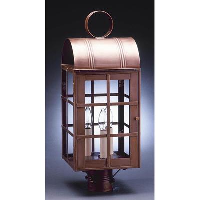 Northeast Lantern Adams 22 Inch Tall 3 Light Outdoor Post Lamp - 6153-AB-LT3-CLR