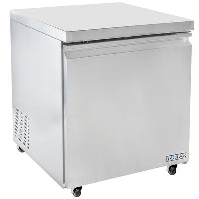 MoTak MUR-28 27" W Undercounter Refrigerator w/ (1) Section & (1) Door, 115v, 6.5 Cubic Feet, Silver